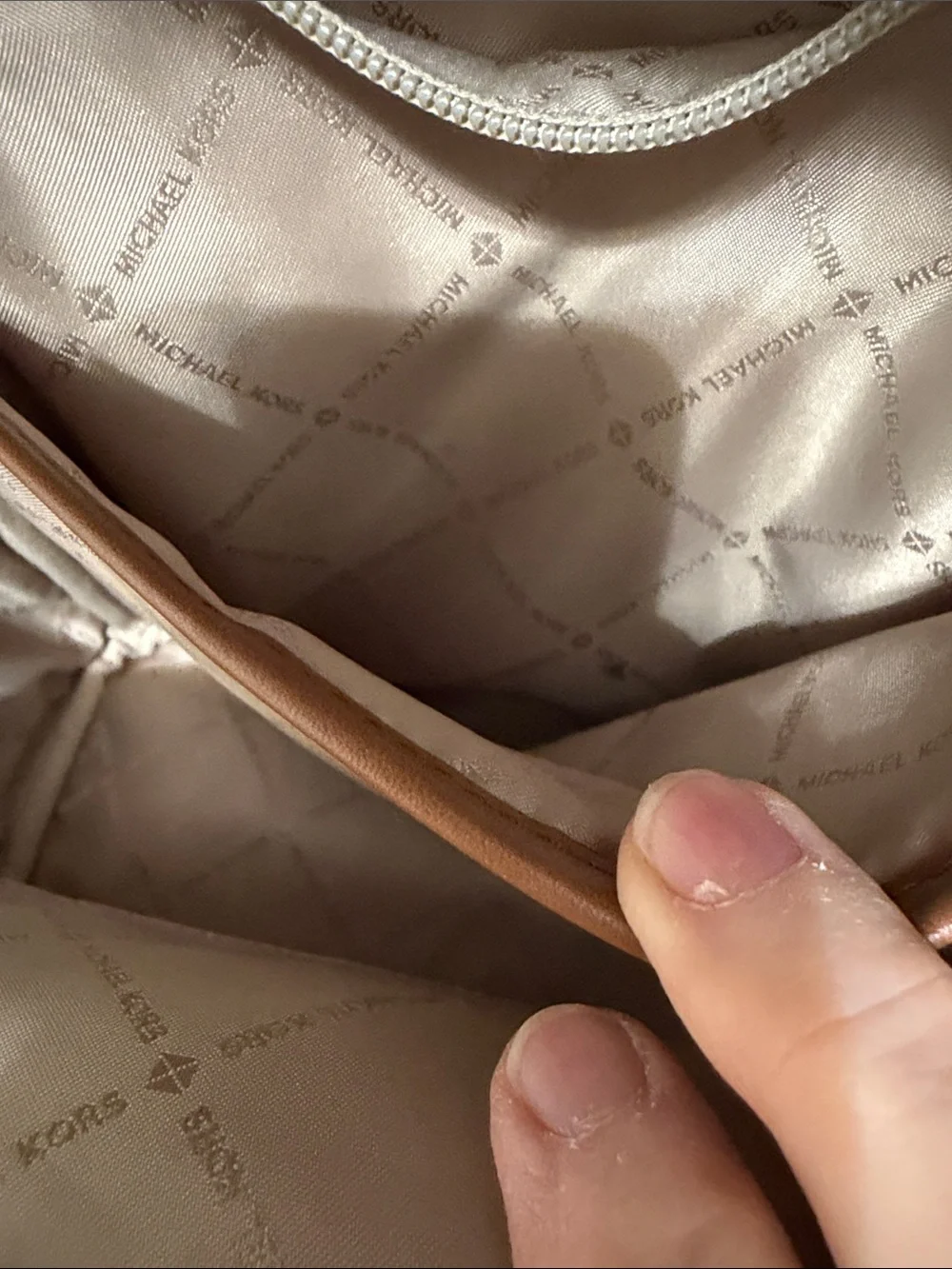 Michael Kors Beige and Brown Logo Mini Backpack